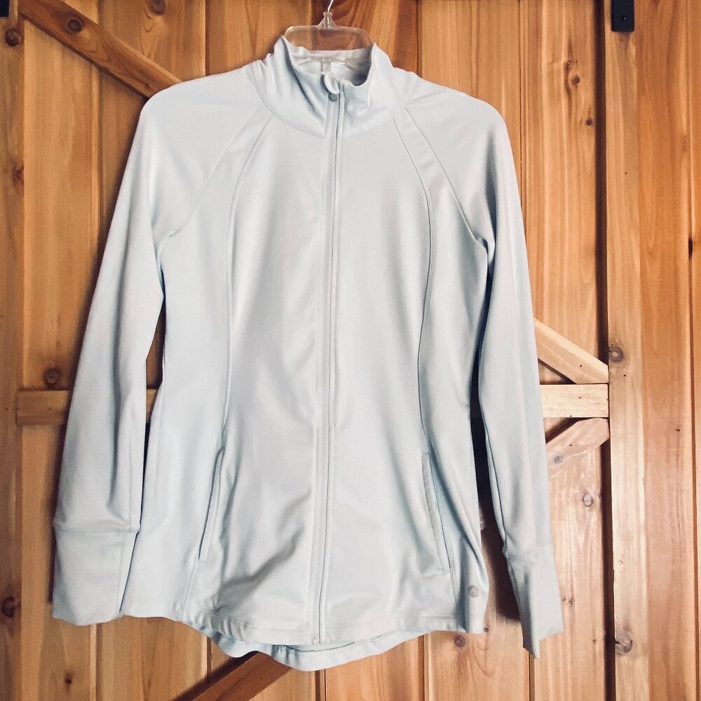Apana Full Zip Structured Basic Jacket Women Size Small Light Blue